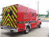 Rear View of a Marshall Fire Truck Ambulance