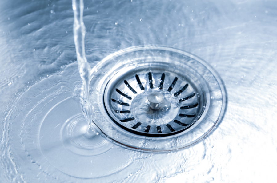 water down the drain