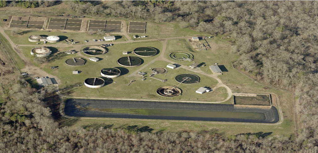 wastewater treatment plant - aerial