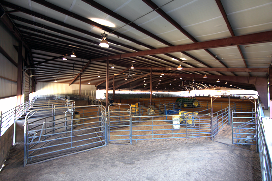 Dimly lit inside area of the Marshall City Arena
